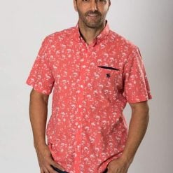 Camisa - Manga Corta - Estampado / Rojo & Blanco